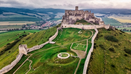Spišský hrad - widok z lotu ptaka